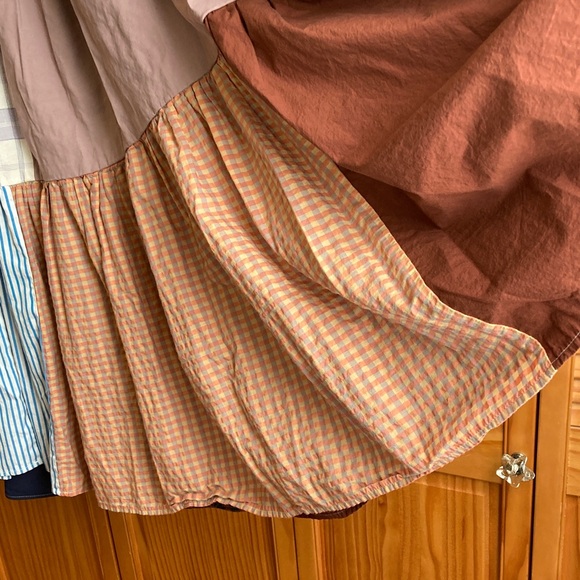 La Reunion Patchwork colorful midi spaghetti strap dress XS - Picture 3 of 12